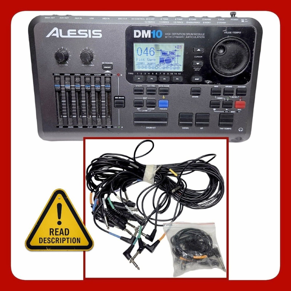 Alesis DM10 High Definition Drum Module Trigger Interface Cable Snake Harness